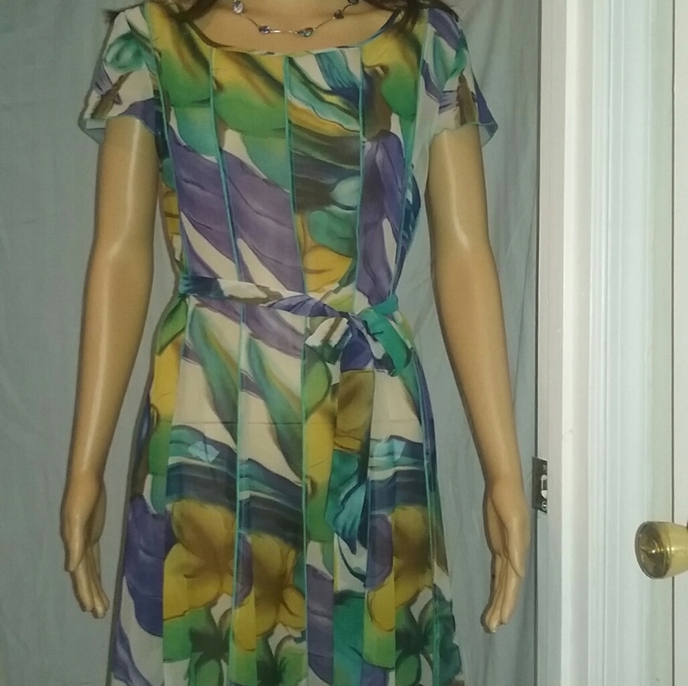Dress/New KATAYA sheer flowered blue